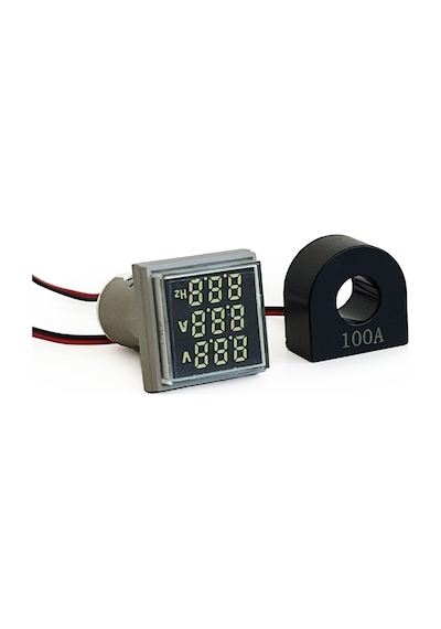 3'lü Volt Amper Hertz Ölçüm Voltmetre Ac60-500v 0-100a 20-75hz