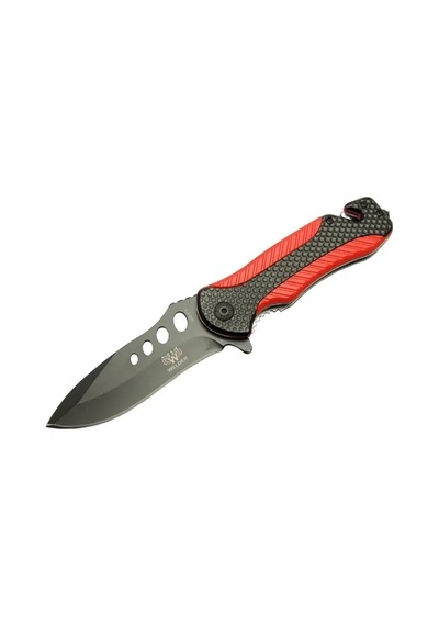 Kurtarma Çakısı Kırmızı 22 Cm Yarı Otomatik , Kemerlikli Renkli