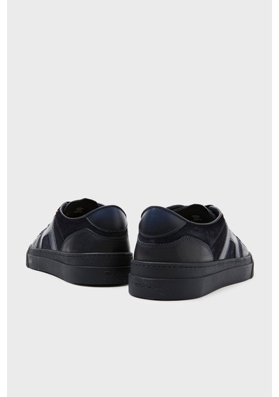 Santoni Süet Deri Sneaker Ayakkabı Erkek Ayakkabı Mbgt22221ocntgeuu60 Lacivert