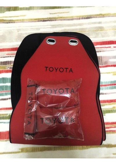 Toyota Nakışlı Ön İkili Oto Koltuk Minderi 2 Adet Boyun Yastığı 2