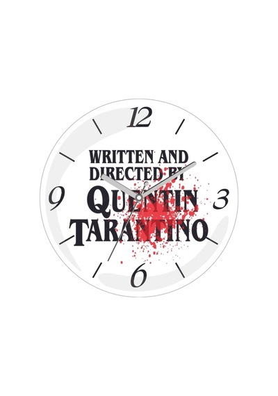 Quentin Tarantino Kan Sessiz Akar Bombeli Gerçek Cam Duvar Saati Siyah