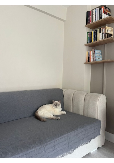Koltuk Örtüsü Balıksırtı Desenli Gri