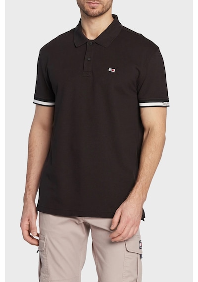 Tommy Hilfiger Tommy Jeans Erkek Polo T Shirt DM0DM15751 BDS SİYAH Siyah