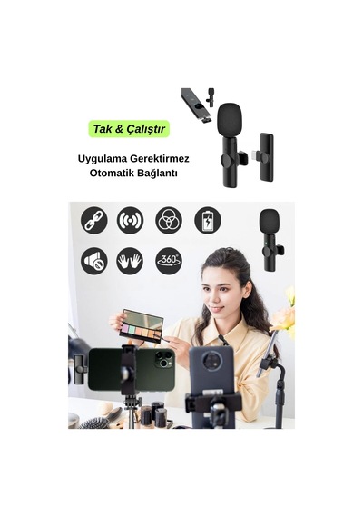 Wearfitpro X11ios Apple Cihazlara Uyumlu Tak Çalıştır Yaka Mikrofonu Kablosuz Mikrofon