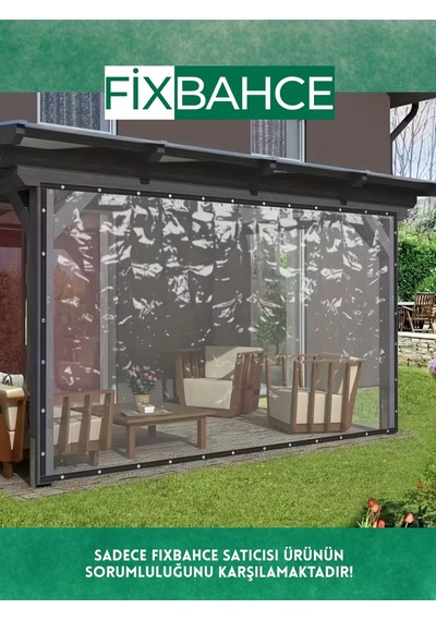 Fixbahçe 2mx2.5m Şeffaf Pvc Rüzgar Geçirmez Naylon Branda Beyaz