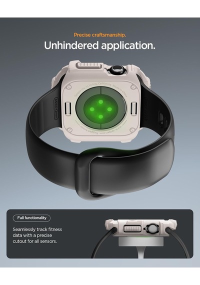 Apple Watch 46mm Seri 11/10 İle Uyumlu Kılıf Rugged Armor 2 Dune Beige - Acs10502 Çok Renkli