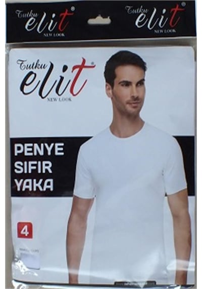 Tutku Elit Erkek Sıfır Yaka Penye Atlet Fanila 1003 - 3 Adet Beyaz