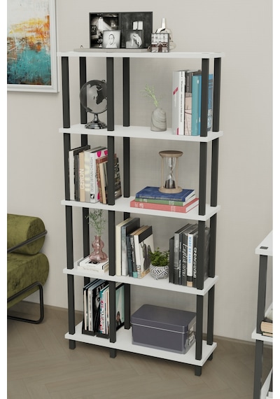 Mirada 5 Katlı Modern Kitaplık Dekoratif Çok Amaçlı Kitaplık Ve Organizer Çok Raflı Düzenleyici - Beyaz Beyaz Mirada 5 Katlı Modern Kitaplık Dekoratif Çok Amaçlı Kitaplık Ve Organizer Çok Raflı Düzenleyici - Beyaz Beyaz