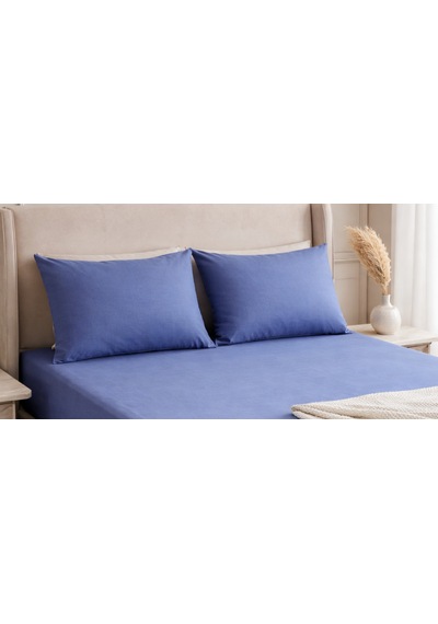 Faralya Life %100 Pamuk 2'li Yastık Kılıfı 50x70 Cm Yumuşak Dokulu Terletmeyen Dayanıklı Ev Otel Tipi Nefes Alabilen Kapaklı Yastık Kılıfı Açık Mavi