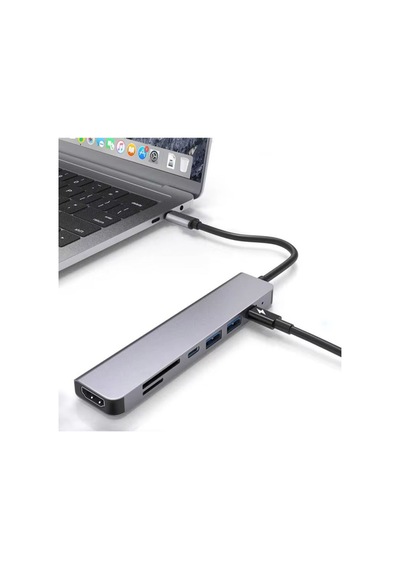 Usb Çoklayıcı 7in1 Hub Type-c 4k Hdmı Sd Tf Kart Okuyucu Usb 3.0 Okuyucu