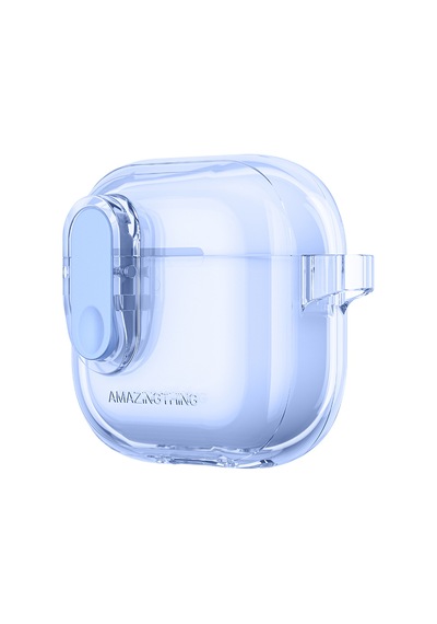 Apple Uyumlu AirPods 4 Kılıf Amazingthing Magnetik Kilit Tasarımlı Minimal Serisi Kılıf Mavi
