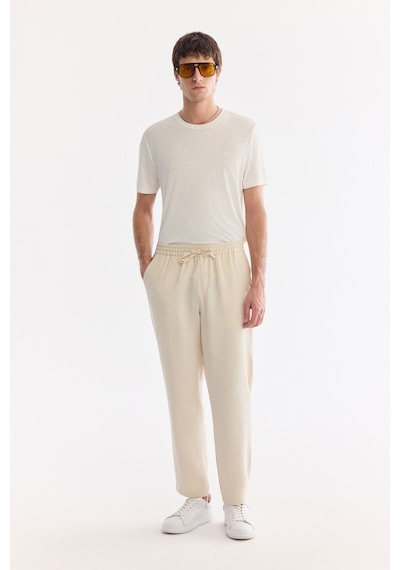 Avva Erkek Ekru Beli Lastikli Nefes Alan Modal Karışımlı Soft Touch Relaxed Fit Jogger Pantolon A61y3031