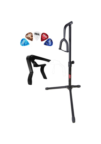 Lastvoice Gtr-01c Gitar Standı Sehpası + Capo + Pena Paketi Aahşap