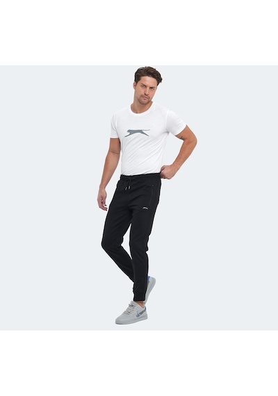 Slazenger ONON IN Erkek Fermuar Cepli Siyah Eşofman Altı