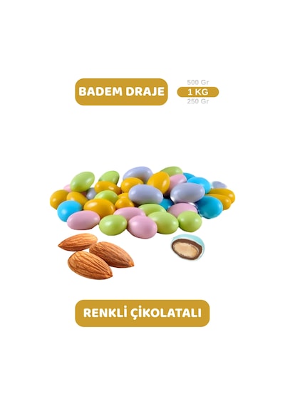Renkli Çikolata Kaplı Badem Draje 1kg
