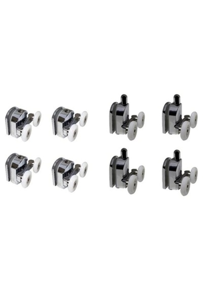 Duşakabin Tekerleği 8li Set Cam Kabin Tekeri Rulman Tamir Takımı 24 Mm Krom