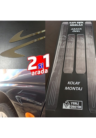 Peugeot 2008 Kapı Eşiği Set + Çamurluk Vent Krom Görsel