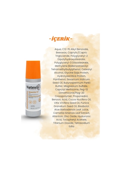 Natexia Mineral Güneş Koruyucu Losyon SPF50+ 100 Ml