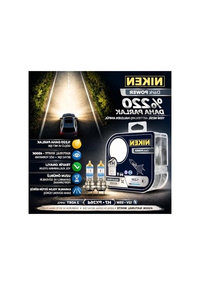 H7 Standart Far Lambası, Daha Parlak Ve Doğal Beyaz Işık, 2'li Paket
