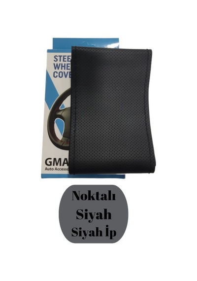Direksiyon Kılıfı Sarmalı Dikmeli Lüks Noktalı Model Siyah Siyah İp Glz02420410 1 Adet