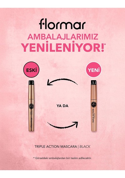 3 Kademeli Ayarlanabilir Maskara Siyah - Triple Action Mascara - 001-8690604275588 Diğer