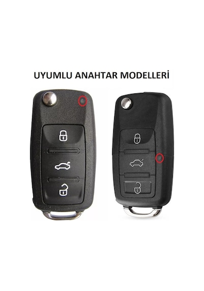 Volkswagen 3 Buton Uyumlu Anahtar Kabı, Anahtar Kılıfı (533071274)