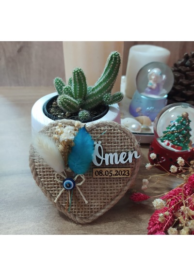 Mıknatıslı Dekoratif Ahşap Jüt Magnet 10'lu