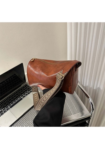 Dachuang Girly Geniş Vuruş Tek Omuzlu Crossbody Çanta-vintage Tarzı Kadınsı El Çantası Black