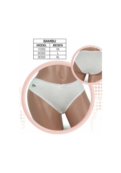 Dondeza Deza Lüx Bambu  3'Lü Rahat Hassas Ciltler Için Xl Beyaz Beyaz Kadın Külot Beyaz
