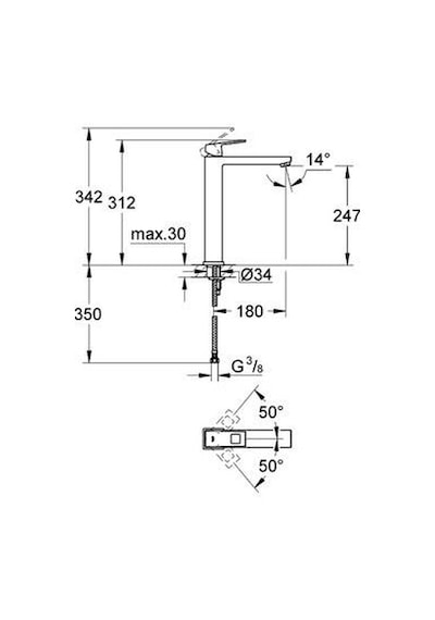 Grohe Eurocube Tek Kumandalı Lavabo Bataryası XL-Boyut 2340600