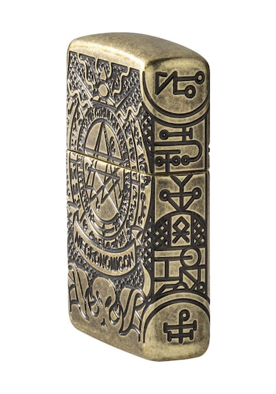 Zippo Armor Occult Necronomicon Dizayn Çakmak Sarı