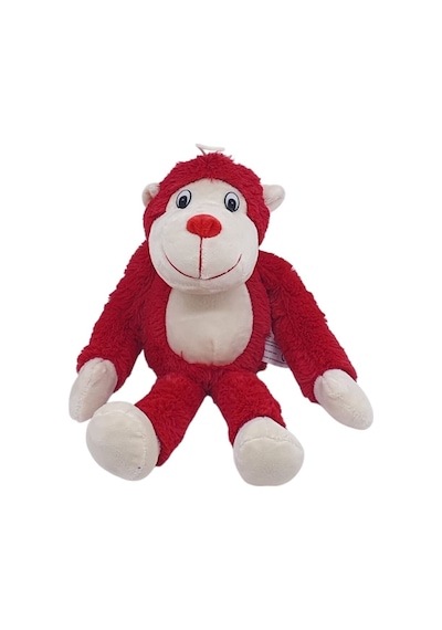 Peluş Maymun 40 Cm - Yumuşak Peluş - G5501 - Kırmızı Beyaz