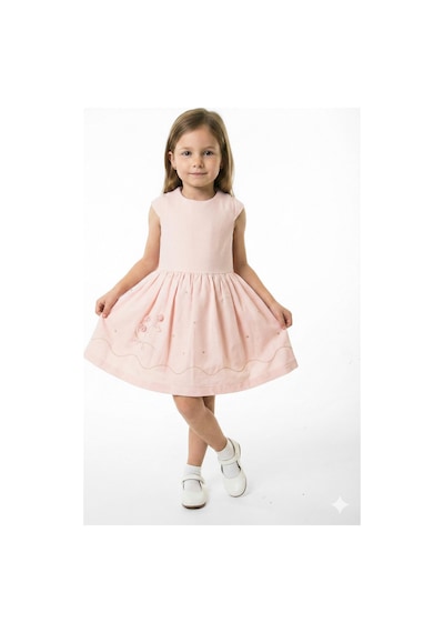 Xo Kids Kız Çocuk Elbise + Bolero 5-8 Yaş 52143 Pudra