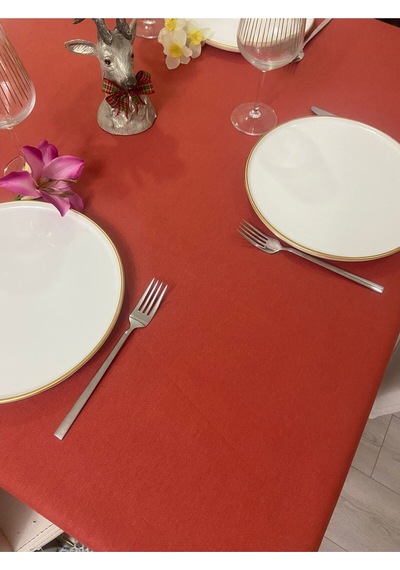 Sıvı Geçirmez Dertsiz Masa Örtüsü Kiremit 25 Parça