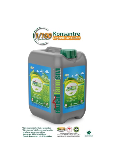 Ekosolfarm Sıvı Solucan Gübresi 20 Lt. Organik Gübre 0,250