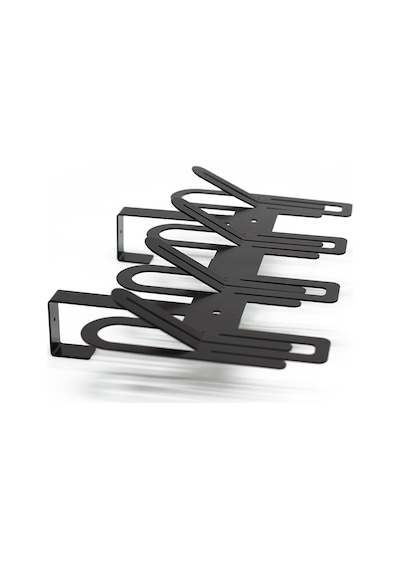 Metal Modern Desenli Çok Amaçlı Metal Kapı Arkası Askılığı Siyah Siyah