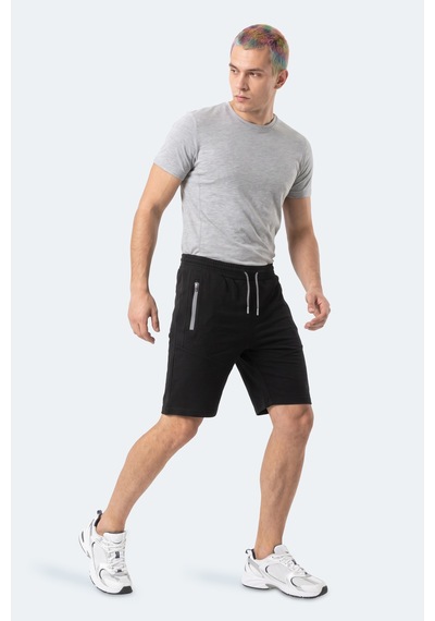 Slazenger Nıkon I Erkek Fermuar Cepli Siyah Şort