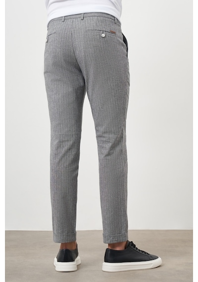 Morven Erkek Siyah Pamuk Keten Trend İpli Jogger Slim Fit Spor Pantolon Siyah