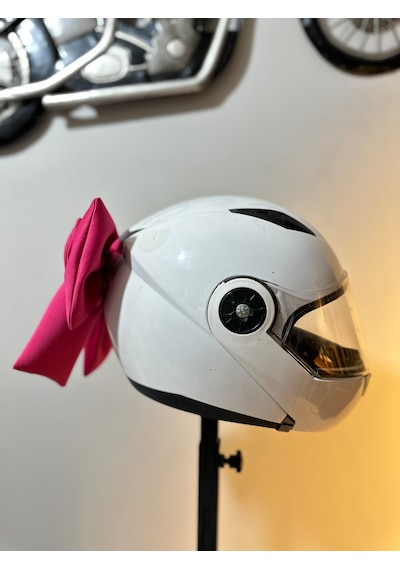 Motor & Motosiklet Pembe Çift Fiyonk Kask Dış Aksesuarı Diğer