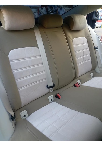 Volkswagen Passat B8 Marka Araçlarınız İçin Ortalar Krem Tay Tüyü-kenarlar Maldive Deri Koltuk Kılıfı