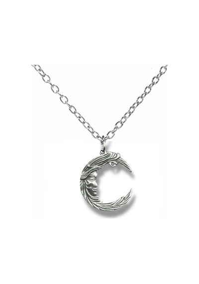 Ay Figürlü Unisex Kolye 60 Cm Zincirli Minimalist Tasarım Çok renkli