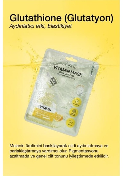 Dermal Kuru Ve Yorgun Ciltler Için Nemlendirici Ve Canlandırıcı Vitamin Kore Maskesi 23 Gr 2 Adet