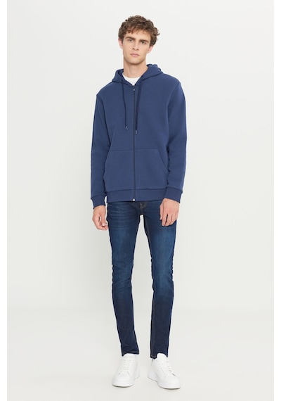 AC&Co / Altınyıldız Classics Erkek Standart Fit Normal Kesim Kapüşonlu Fermuarlı  Sweatshirt - Lacivert