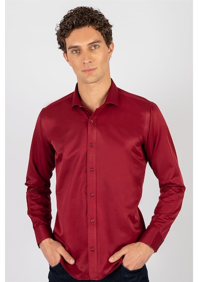 Tudors Modern Slim Fit Dar Kesim Düz Erkek Gömlek-24100 Bordo Tudors Modern Slim Fit Dar Kesim Düz Erkek Gömlek-24100 Bordo