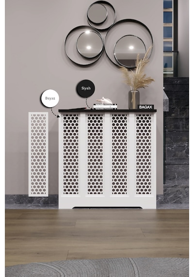 Dekoratif Petek Dolabı Kalorifer Peteği Kapatma Ünitesi Modern Tasarım İç Ölçü 76 Cm Dış Ölçü 80 Cm Petek 76 Beyaz Üstü Siyah D6 Dekoratif Petek Dolabı Kalorifer Peteği Kapatma Ünitesi Modern Tasarım İç Ölçü 76 Cm Dış Ölçü 80 Cm Petek 76 Beyaz Üstü Siyah D6