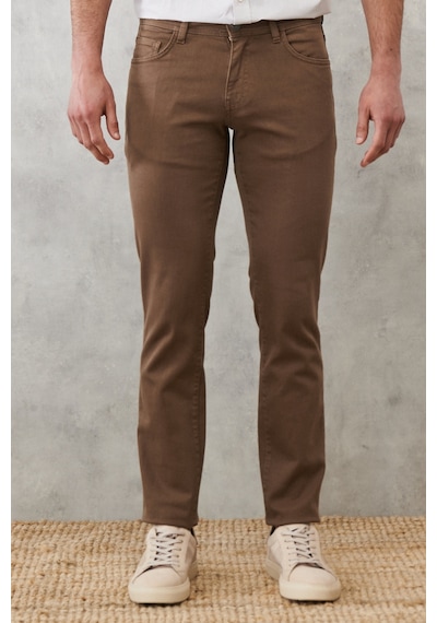 AC&Co / Altınyıldız Classics Erkek Vızon 360 Derece Her Yöne Esneyen Slim Fit Dar Kesim Pamuklu Rahat Pantolon Vızon Vizon