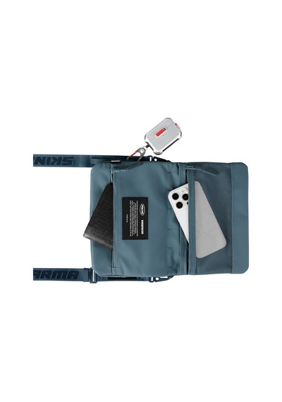 Skinarma Satchel Juno Desenli Naylon Scout Bilek Askı Kayışlı Aksesuar Çantası Mavi