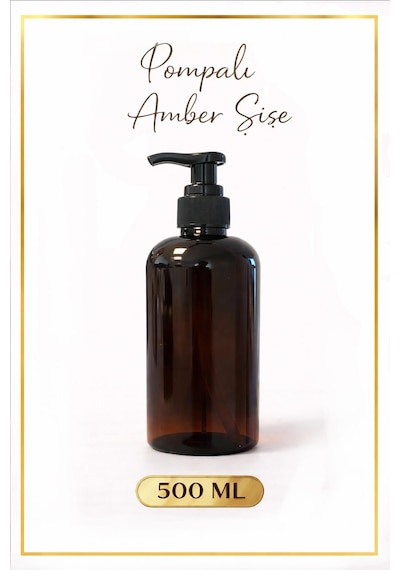 Dozajlı Basmalı Başlık Amber Şişe 500 Ml - Çok Amaçlı Amber Şişe