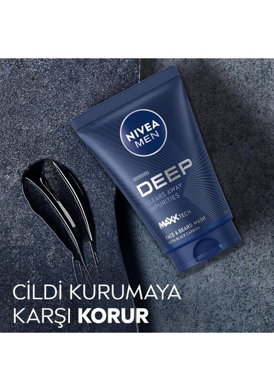 Men Erkek Yüz Ve Sakal Temizleme Jeli Deep Dimension 100 Ml,nemlendirici,yağ Arındırıcı,aktif Karbon,gün Boyu Fer