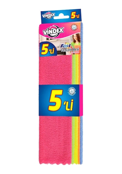 Vindex Fast Mikrofiber Temizlik Bezi 5 Li